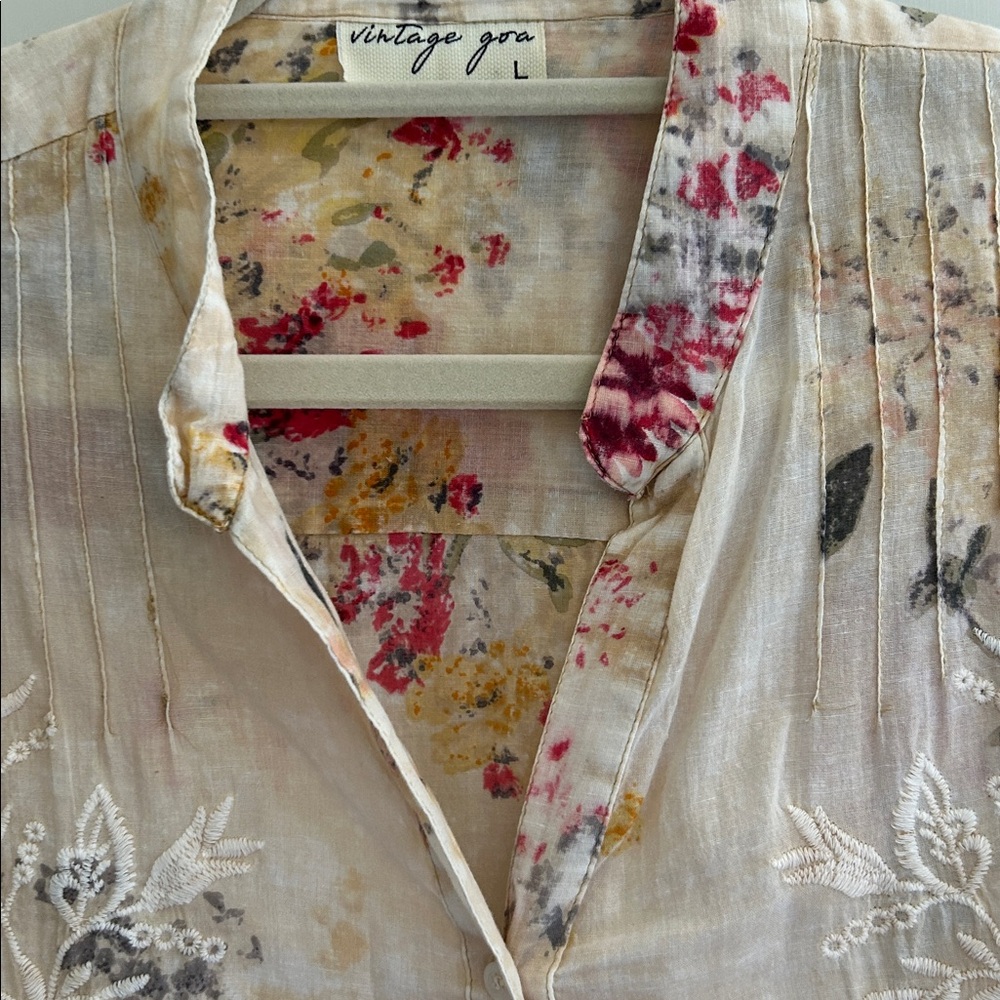 Vintage Goa Embroidered Blouse Large - Picture 5 of 10